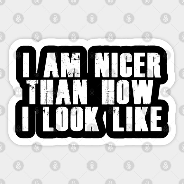 I am nicer than how I look like Sticker by giovanniiiii